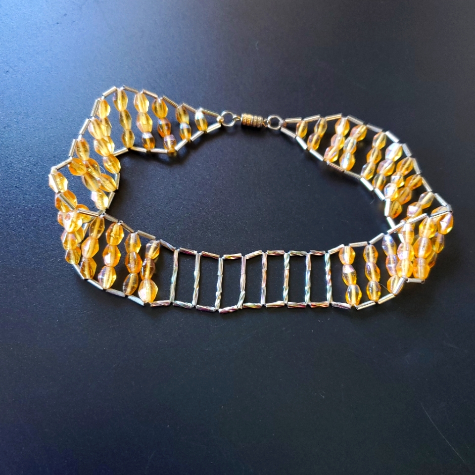 Glass And Silver Choker